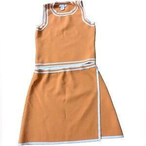 House of Harlow 1960 Orange and White Sleeveless Top & Mini Skirt